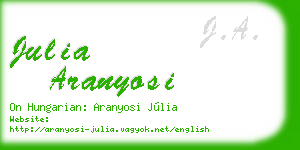 julia aranyosi business card